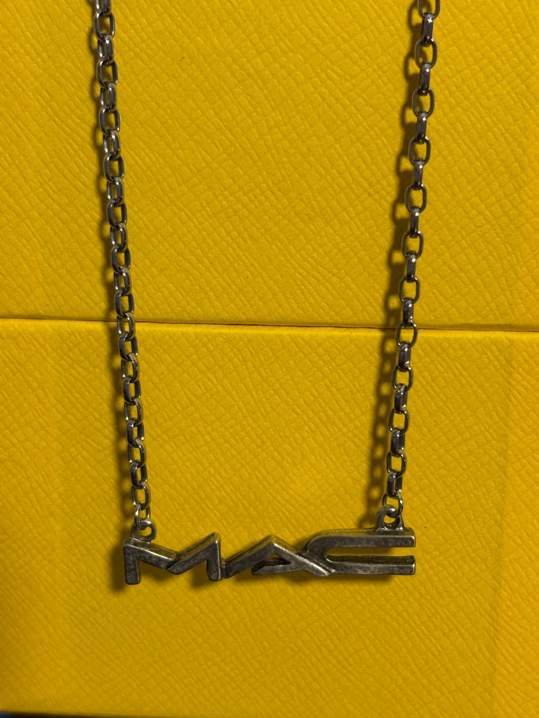 Vintage 90’s Mac Employee Logo Pendant Necklace - Silver